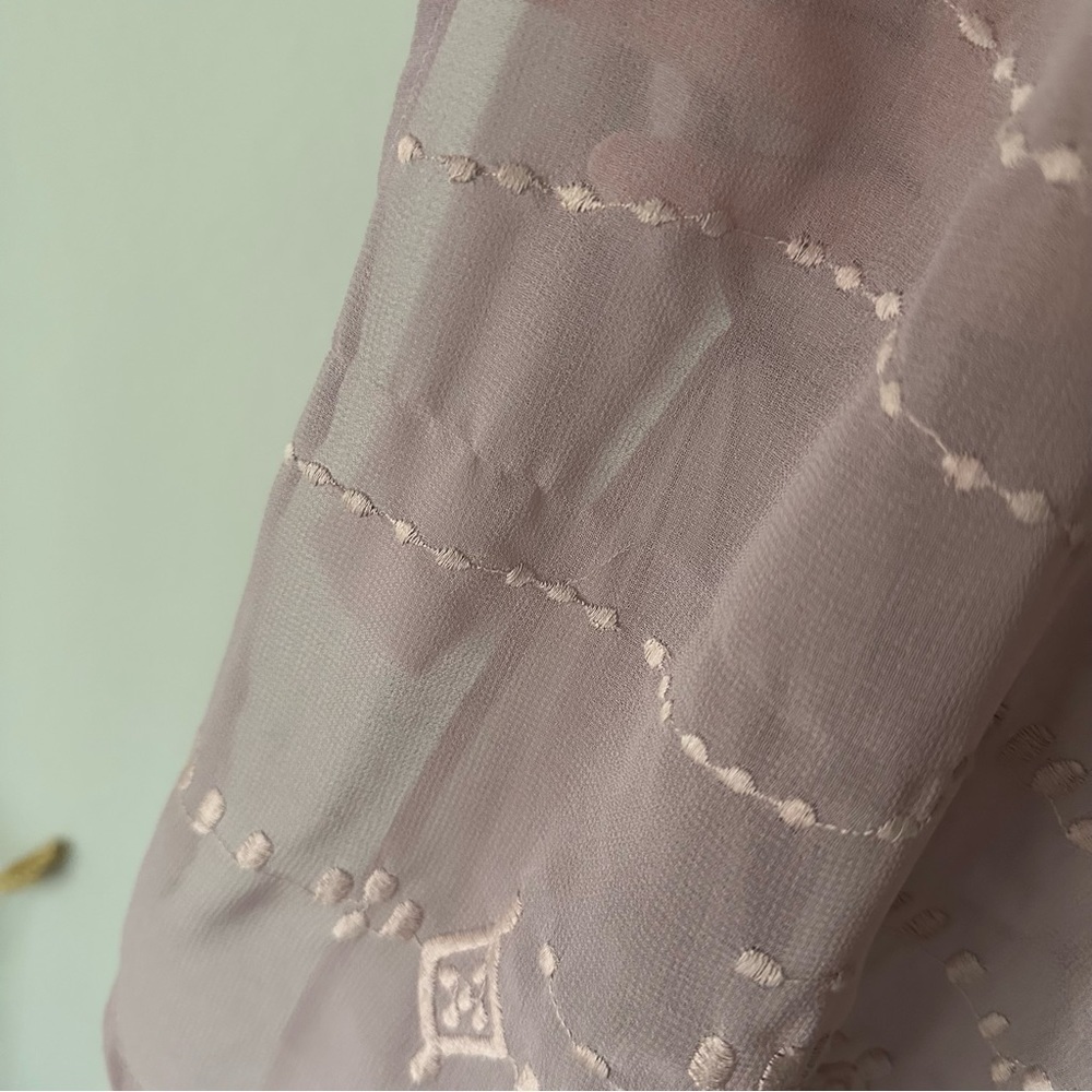 Soft Surroundings Embroidered Belted Duster Dress in Lavender XS - Picture 13 of 15